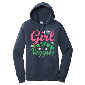 This Runs On Veggies Funny Veganism Vegan Funny Gift Women's Pullover Hoodie