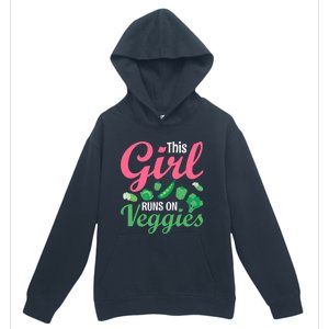 This Runs On Veggies Funny Veganism Vegan Funny Gift Urban Pullover Hoodie