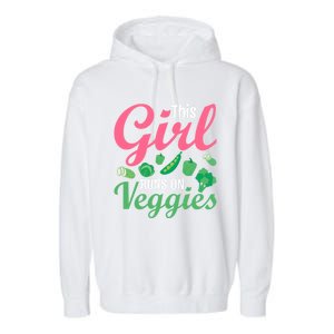 This Runs On Veggies Funny Veganism Vegan Funny Gift Garment-Dyed Fleece Hoodie