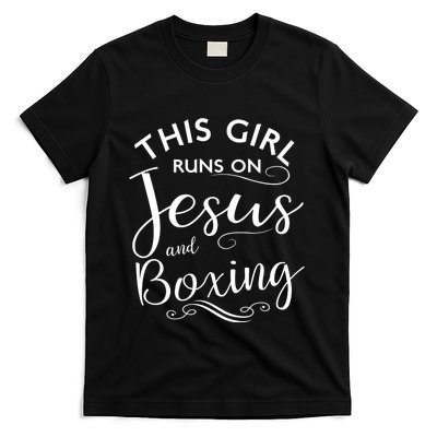 This Runs On Jesus And Boxing Christian Sport Gift Meaningful Gift T-Shirt