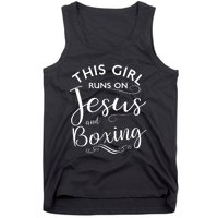 This Runs On Jesus And Boxing Christian Sport Gift Meaningful Gift Tank Top