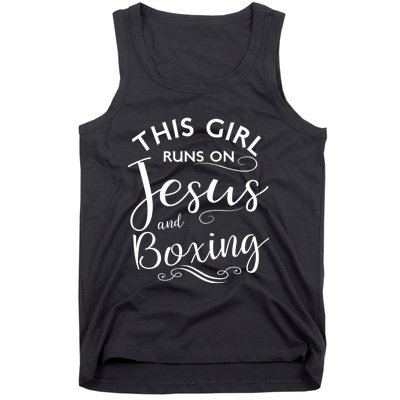 This Runs On Jesus And Boxing Christian Sport Gift Meaningful Gift Tank Top