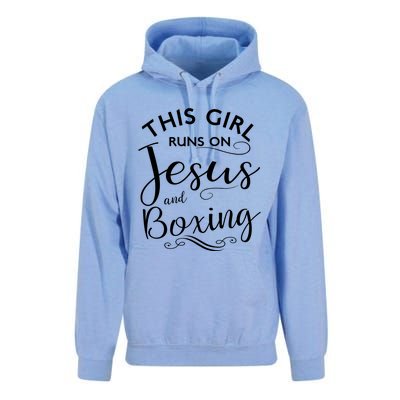 This Runs On Jesus And Boxing Christian Sport Gift Meaningful Gift Unisex Surf Hoodie