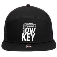 Trombone Keeping It Low Key 7 Panel Mesh Trucker Snapback Hat