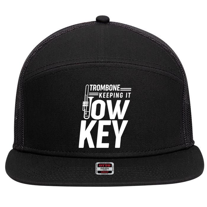 Trombone Keeping It Low Key 7 Panel Mesh Trucker Snapback Hat