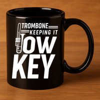 Trombone Keeping It Low Key 11oz C Handle Ceramic Mug
