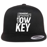Trombone Keeping It Low Key Flat Bill Trucker Hat