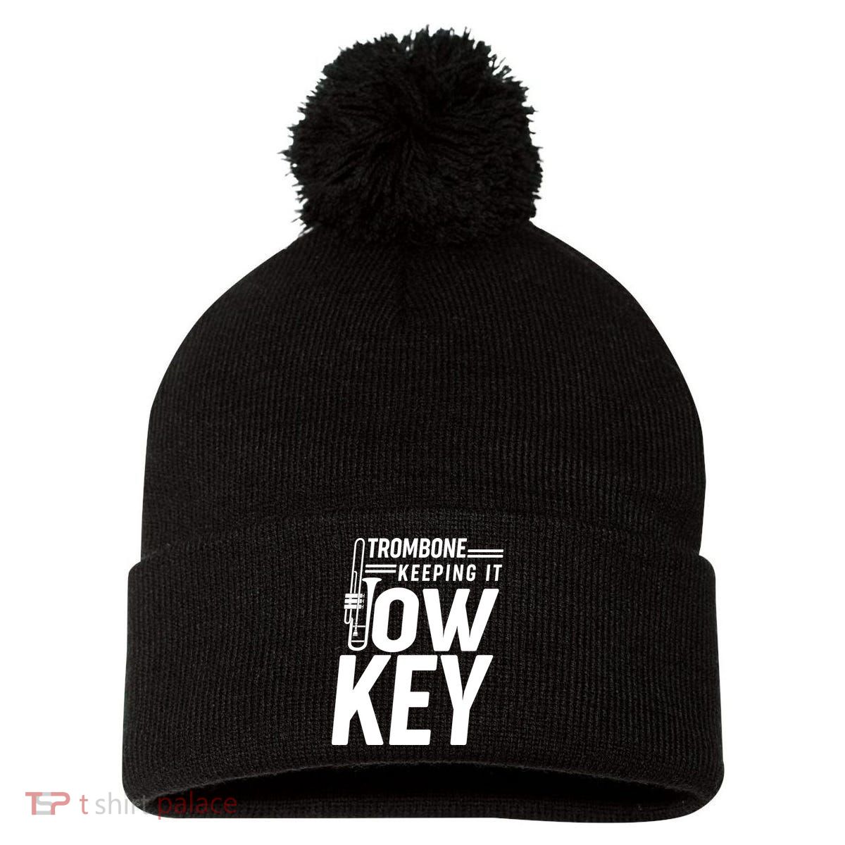 Trombone Keeping It Low Key Pom Pom 12in Knit Beanie