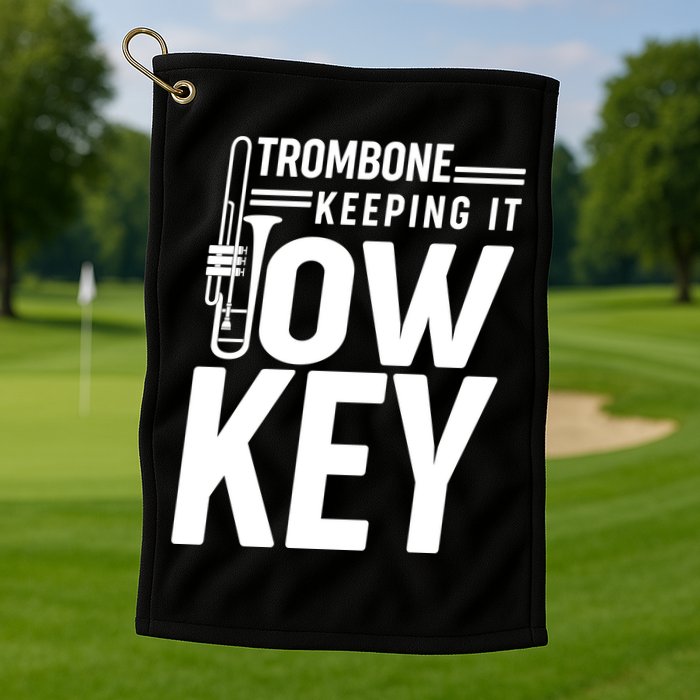 Trombone Keeping It Low Key Golf Towel
