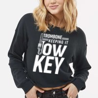 Trombone Keeping It Low Key Cropped Pullover Crew