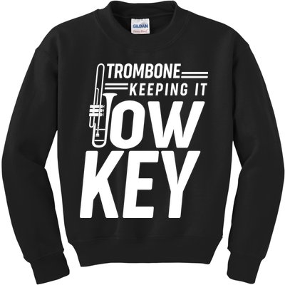 Trombone Keeping It Low Key Kids Sweatshirt