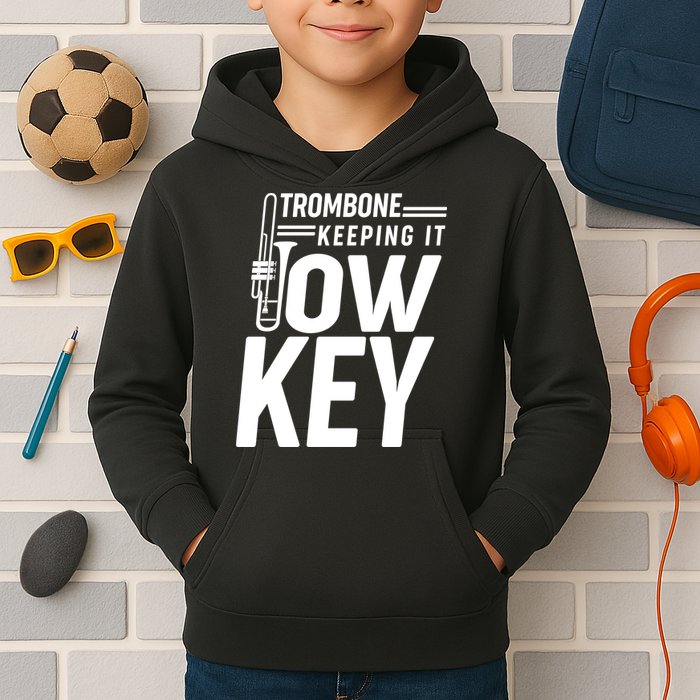 Trombone Keeping It Low Key Kids Hoodie
