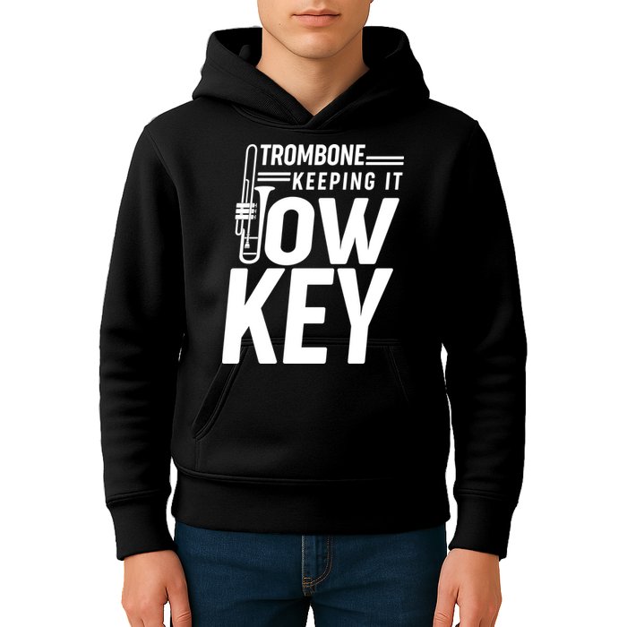 Trombone Keeping It Low Key Kids Hoodie