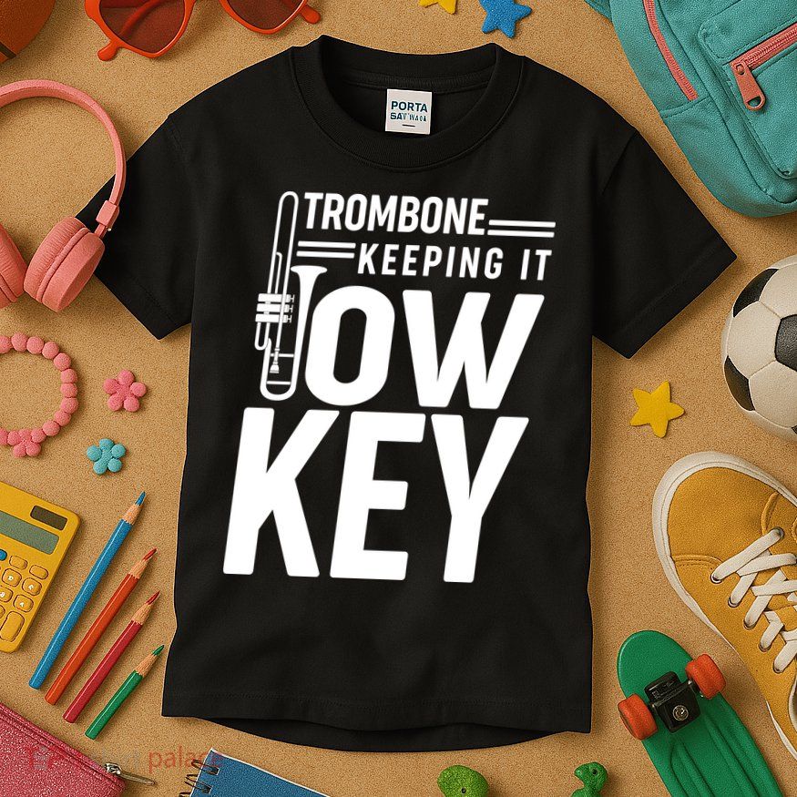 Trombone Keeping It Low Key Kids T-Shirt