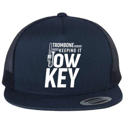 Trombone Keeping It Low Key Flat Bill Trucker Hat