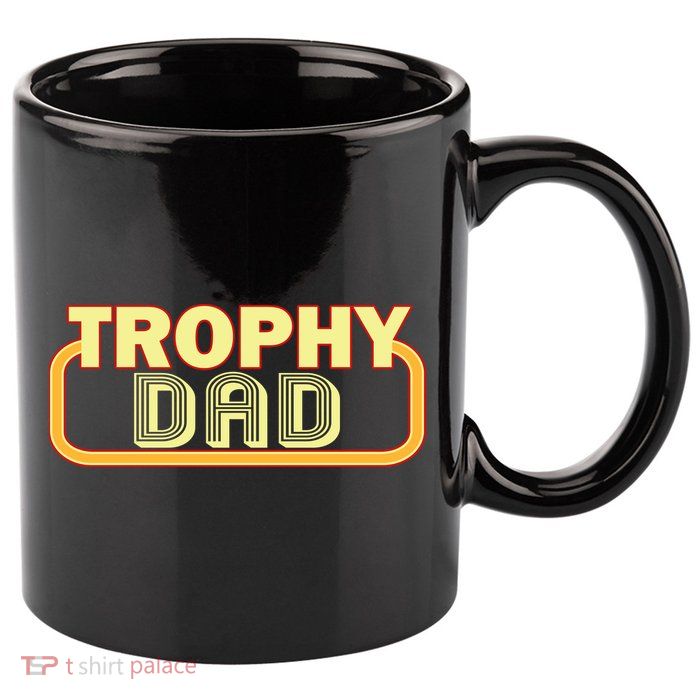 Trophy Dad Funny Retro 11oz C Handle Ceramic Mug