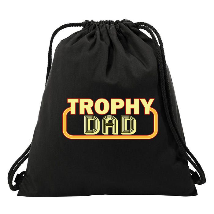 Trophy Dad Funny Retro Drawstring Bag