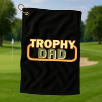 Trophy Dad Funny Retro Golf Towel