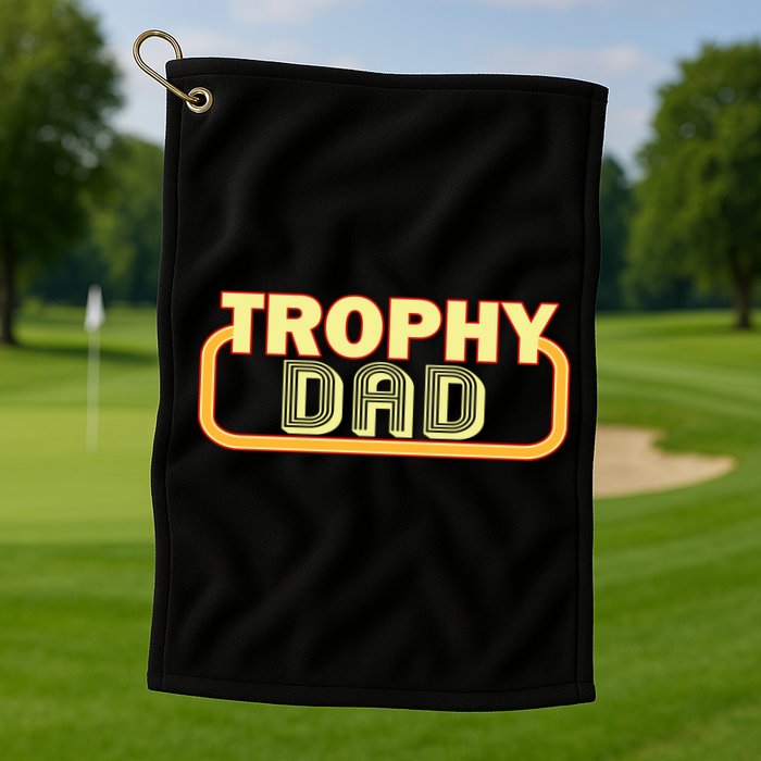 Trophy Dad Funny Retro Golf Towel