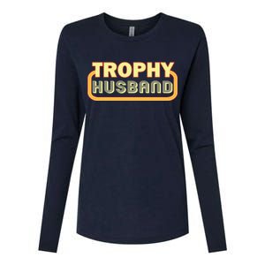 Trophy Husband Funny Retro Womens Cotton Relaxed Long Sleeve T-Shirt