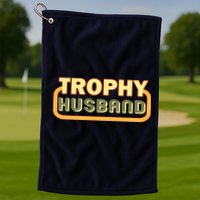 Trophy Husband Funny Retro Golf Towel