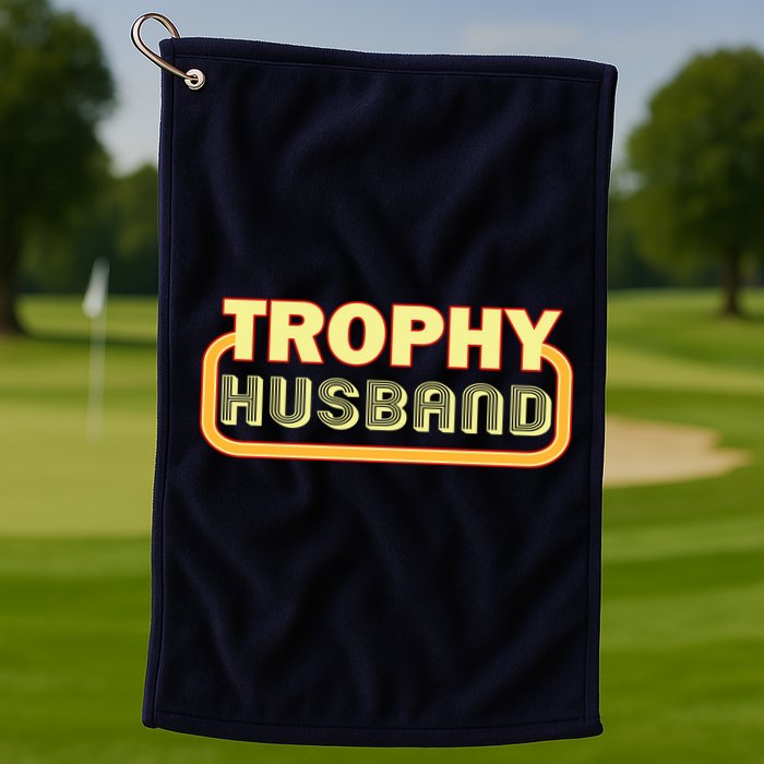 Trophy Husband Funny Retro Golf Towel