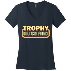 Trophy Husband Funny Retro Women's V-Neck T-Shirt