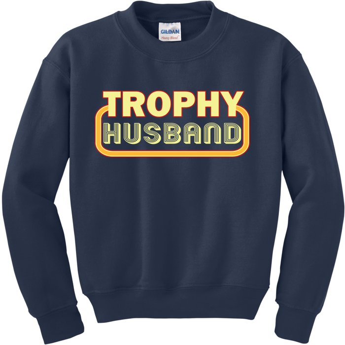 Trophy Husband Funny Retro Kids Sweatshirt