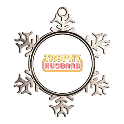 Trophy Husband Funny Retro Metallic Star Ornament