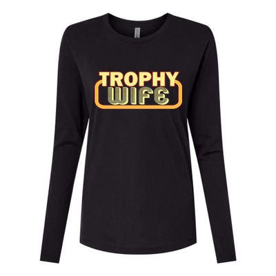 Trophy Mom Funny Retro Womens Cotton Relaxed Long Sleeve T-Shirt