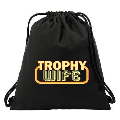 Trophy Mom Funny Retro Drawstring Bag
