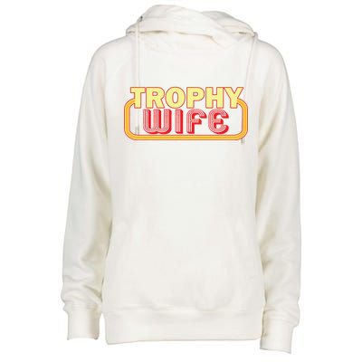 Trophy Mom Funny Retro Womens Funnel Neck Pullover Hood