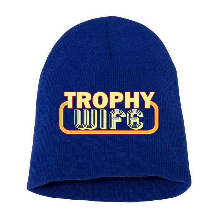 Trophy Mom Funny Retro Short Acrylic Beanie