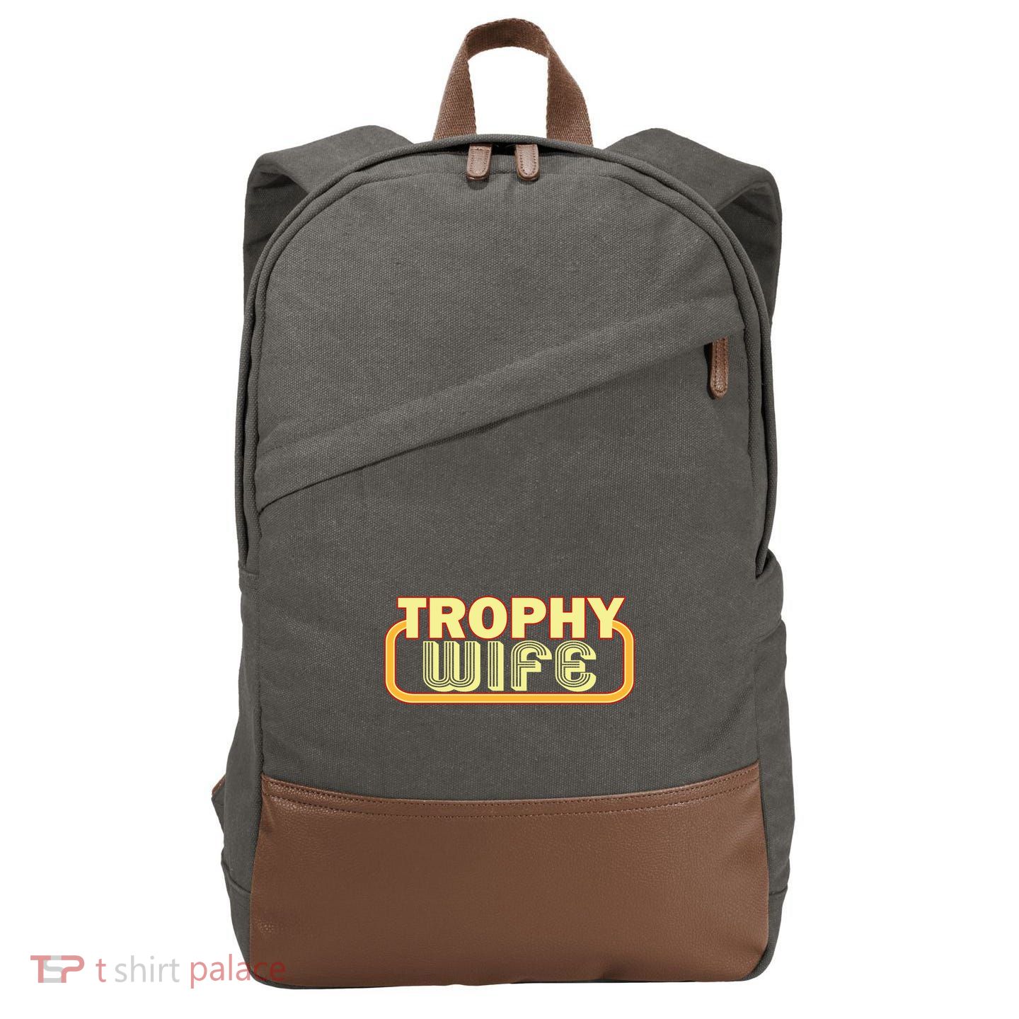 Trophy Mom Funny Retro Cotton Canvas Backpack