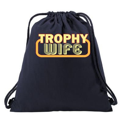 Trophy Mom Funny Retro Drawstring Bag