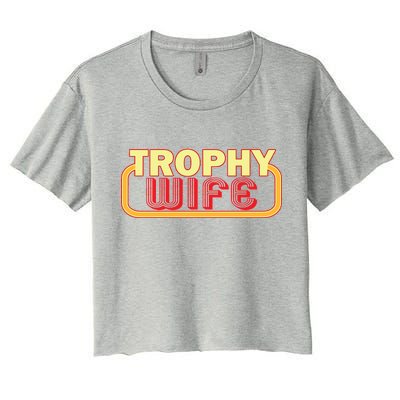 Trophy Mom Funny Retro Women's Crop Top Tee