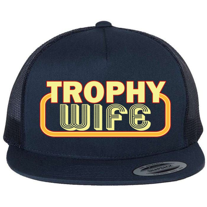 Trophy Wife Funny Retro Flat Bill Trucker Hat