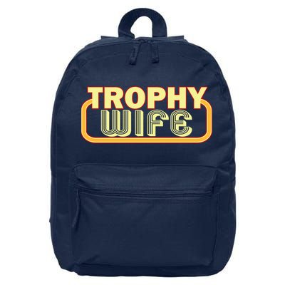 Trophy Wife Funny Retro 16 in Basic Backpack