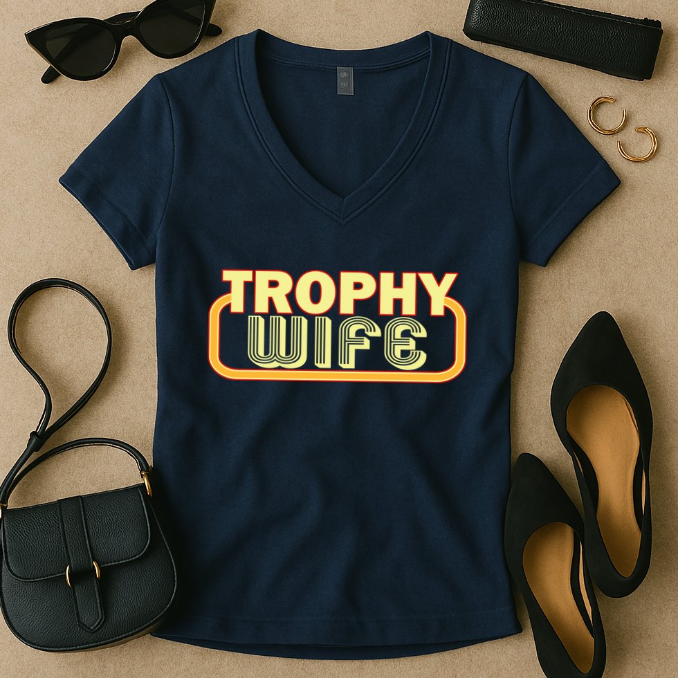 Trophy Wife Funny Retro Women's V-Neck T-Shirt