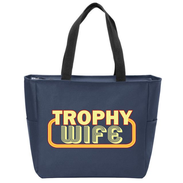 Trophy Wife Funny Retro Zip Tote Bag