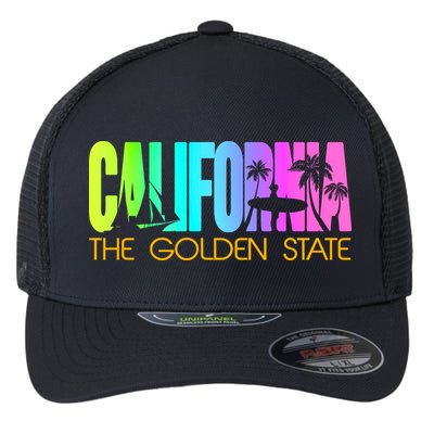 Tropical California The Golden State Flexfit Unipanel Trucker Cap