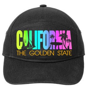 Tropical California The Golden State 7-Panel Snapback Hat