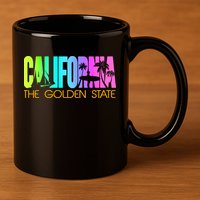 Tropical California The Golden State 11oz C Handle Ceramic Mug