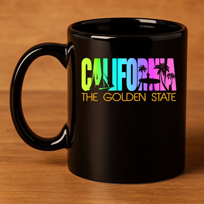 Tropical California The Golden State 11oz C Handle Ceramic Mug