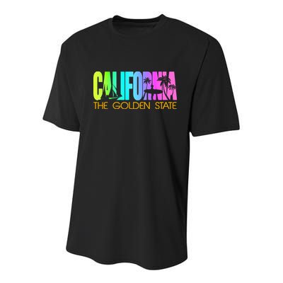 Tropical California The Golden State Youth Performance Sprint T-Shirt