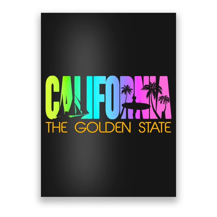 Tropical California The Golden State Poster