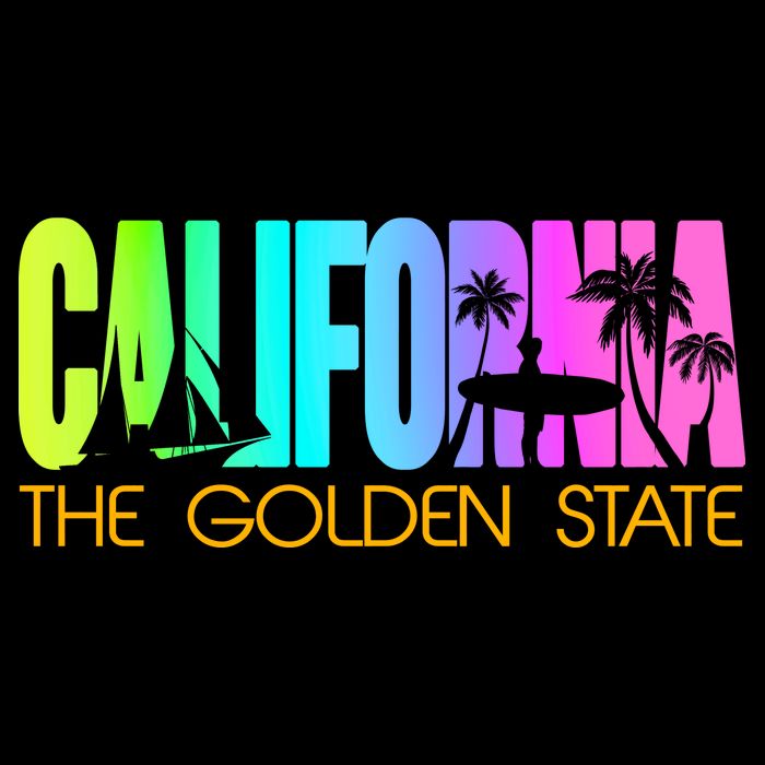 Tropical California The Golden State Poster