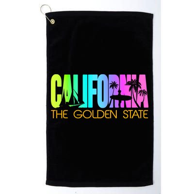 Tropical California The Golden State Golf Towel