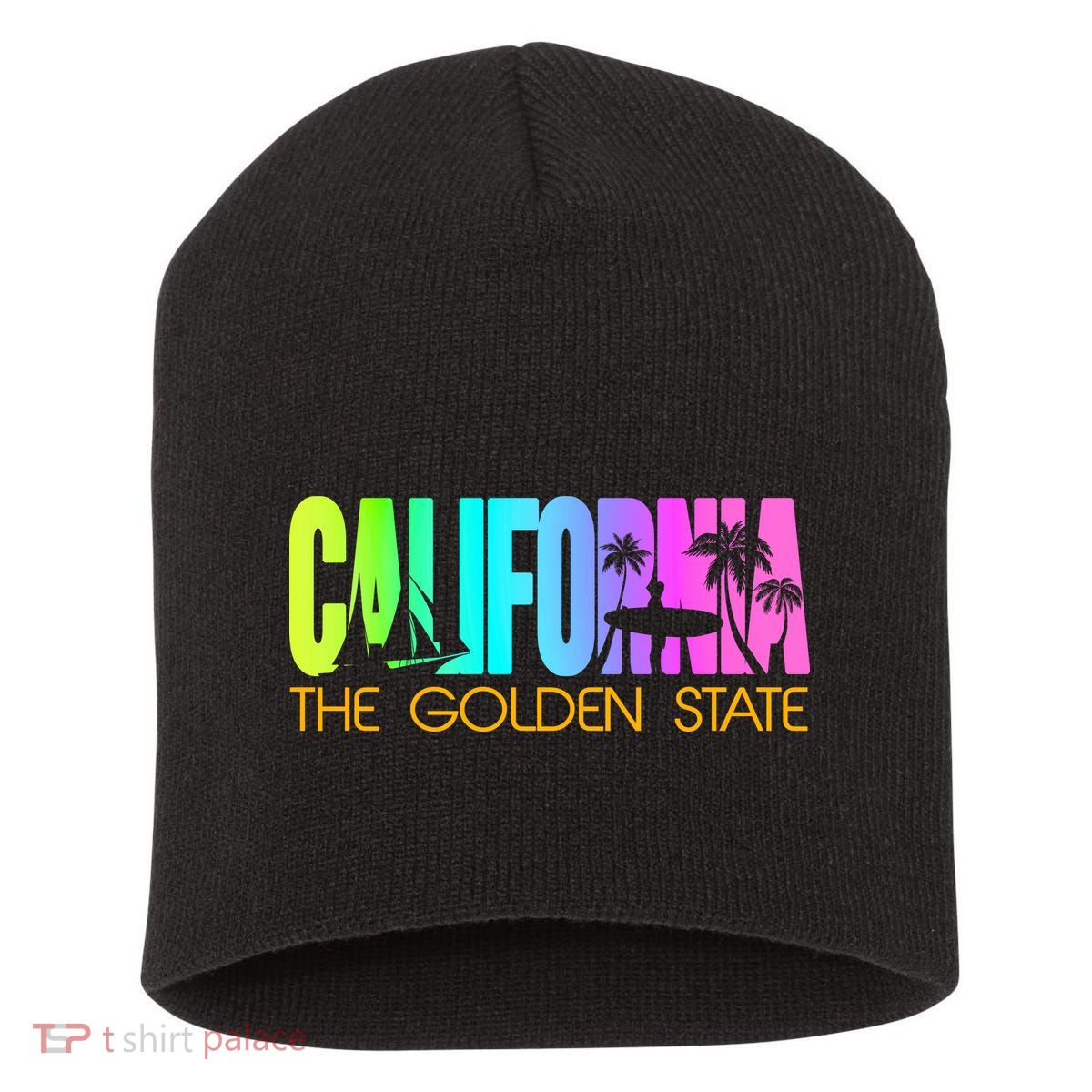 Tropical California The Golden State Short Acrylic Beanie