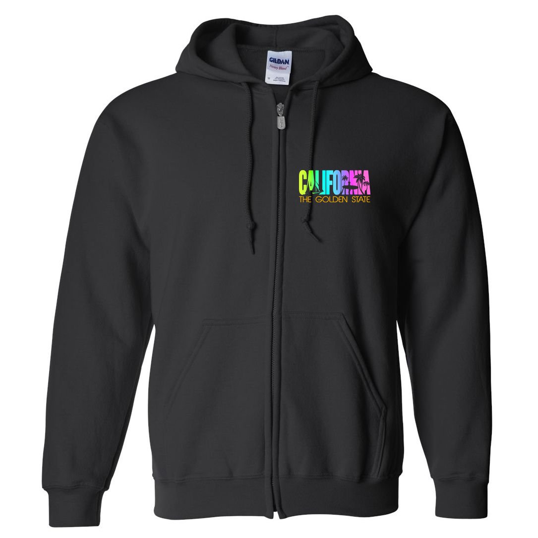Tropical California The Golden State Full Zip Hoodie